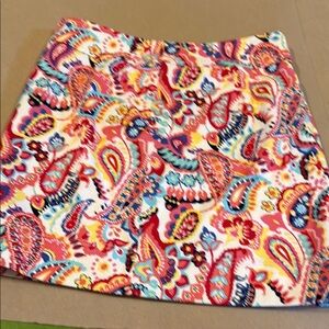 Talbots Red and Orange Skater Mini Skirt